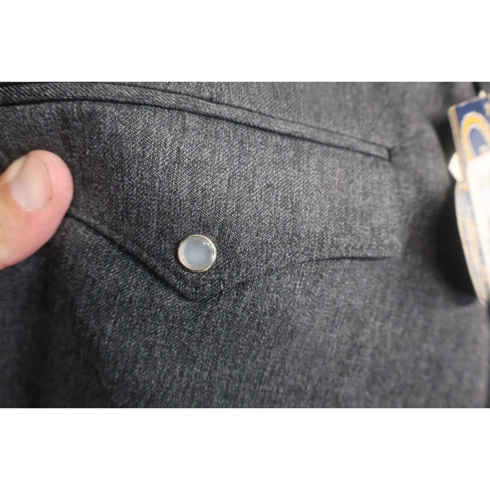 Mens Circle S Ranch Pants 32x37 Unfinished Polyester Pants Vintage Pearl Snap - Picture 10 of 10
